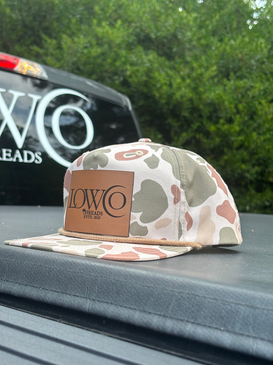 Lowco Threads Richardson 256p Camo Umpqua Rope Snapback Five-Panel Baseball cap- Front Logo Leather Patch