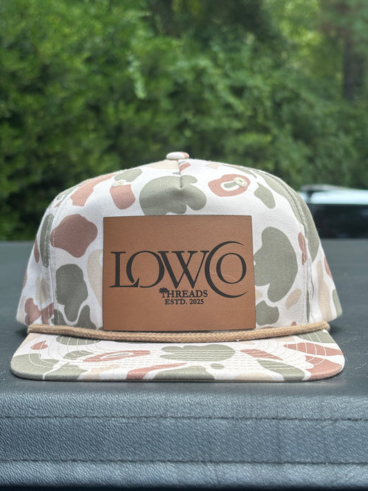Lowco Threads Richardson 256p Camo Umpqua Rope Snapback Five-Panel Baseball cap- Front Logo Leather Patch